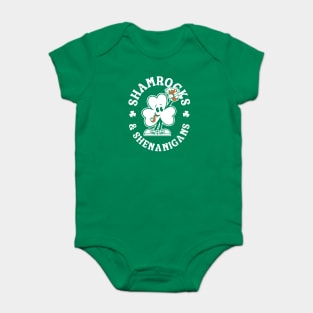 Shamrocks & Shenanigans Cartoon - St Paddy's Day Irish Pride Baby Bodysuit